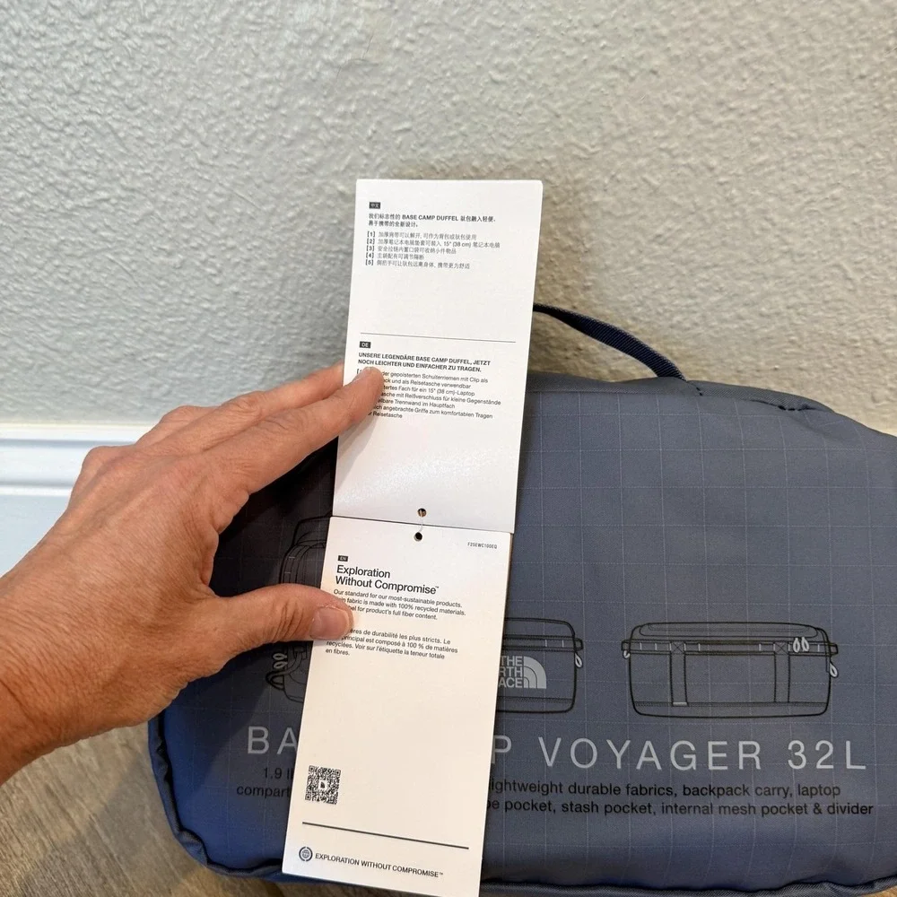 The North Face Base Camp Voyager 32L Duffel Granite Grey Travel Backpack Bag
